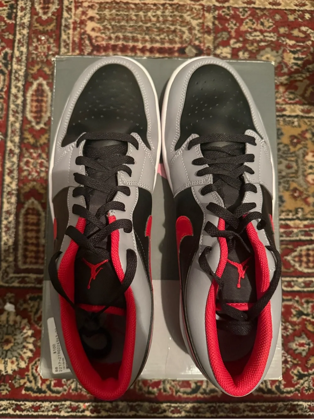 Jordan 1 Low Black Light Smoke Grey Gym Red